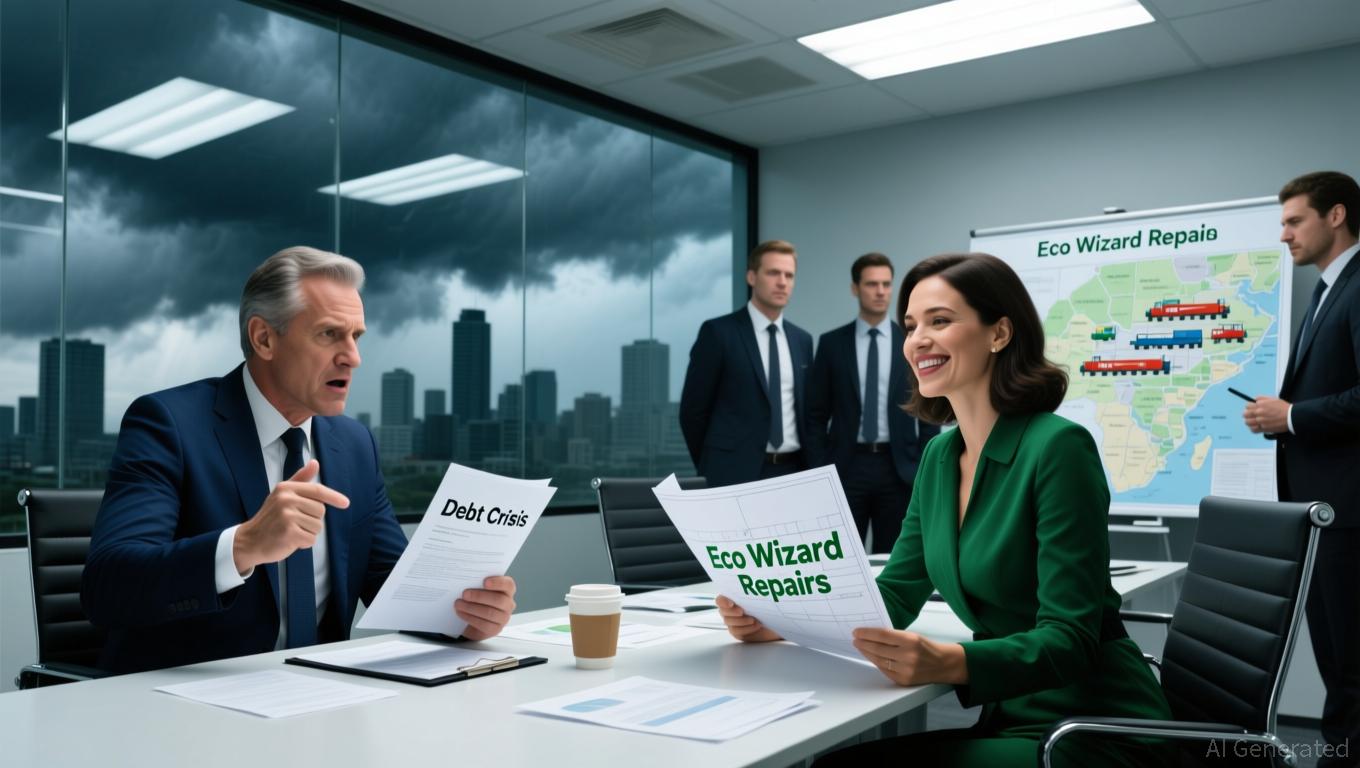 Rzecznik prasowy firmy przemawiający przed kamerami i mikrofonami podczas konferencji